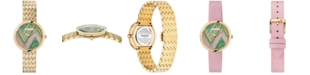 Missoni Women's Swiss M1 Interchangeable Gold Ion-Plated Stainless Steel Bracelet & Pink Leather Strap Watch 34mm Set